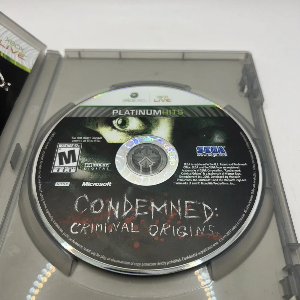 Condemned: Criminal Origins (Microsoft Xbox 360, 2005) CIB Tested